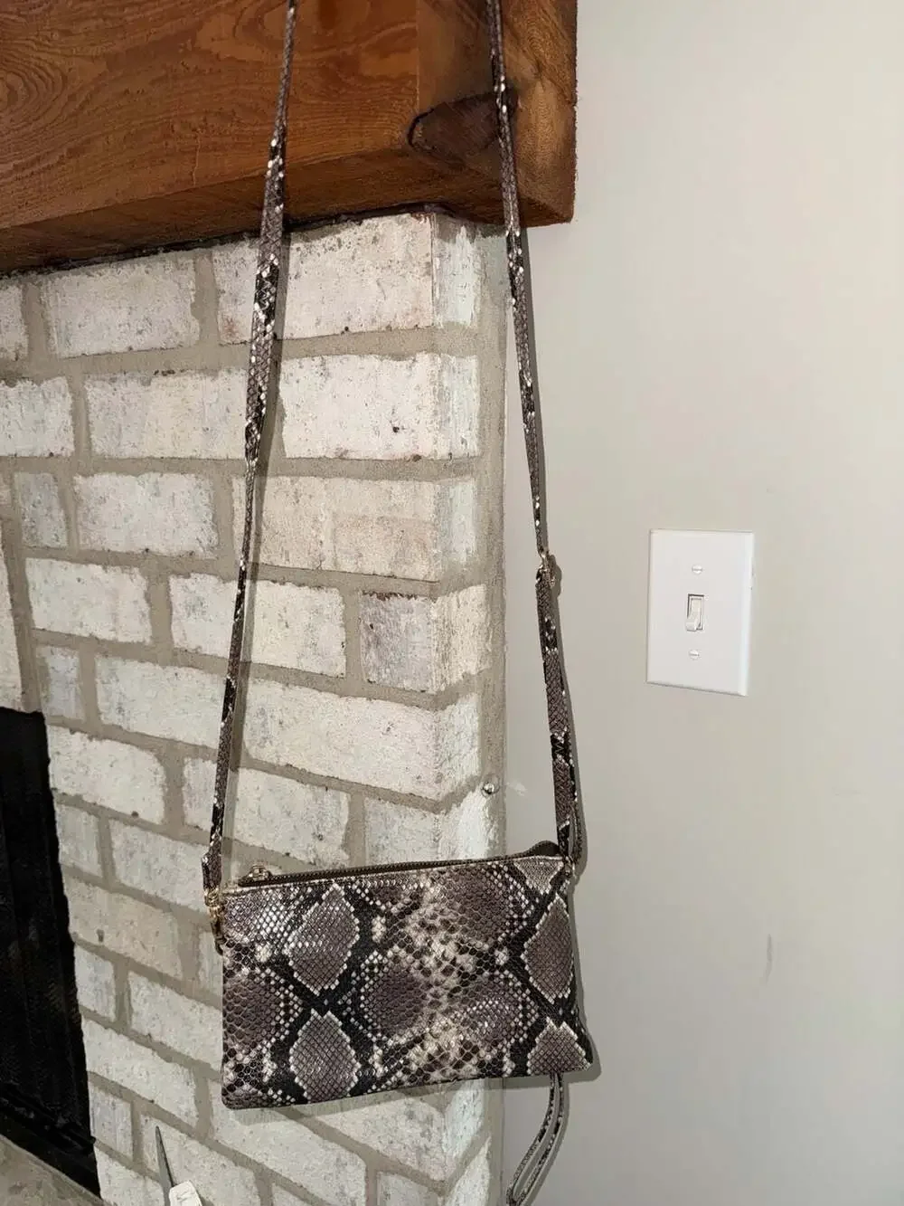 Boutique Snakeskin Print Crossbody Handbag
